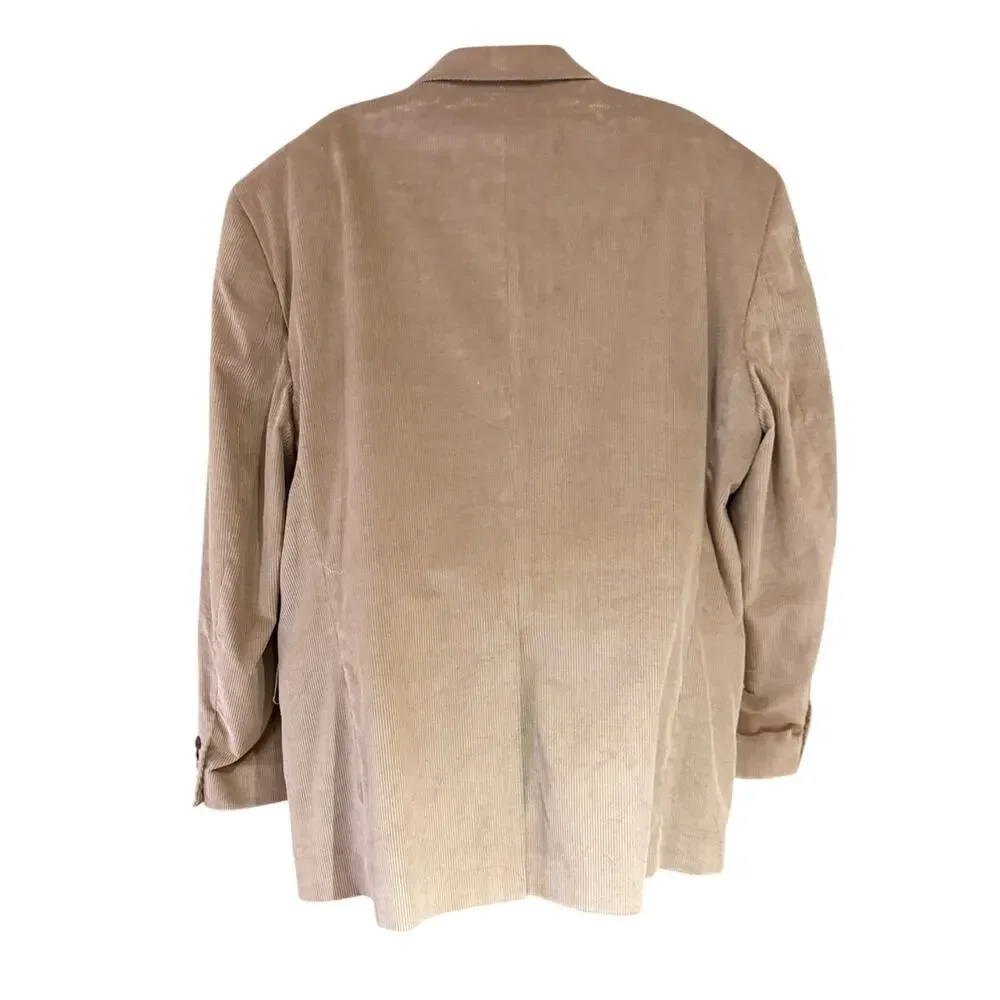 Stafford Classic Men's 46R Tan Cotton Corduroy Blazer